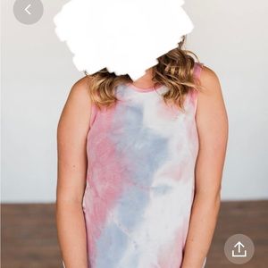 FSL Apparel , Soft Terry Knit, Tie Dye Pink and Blue Tank! Large NWOT